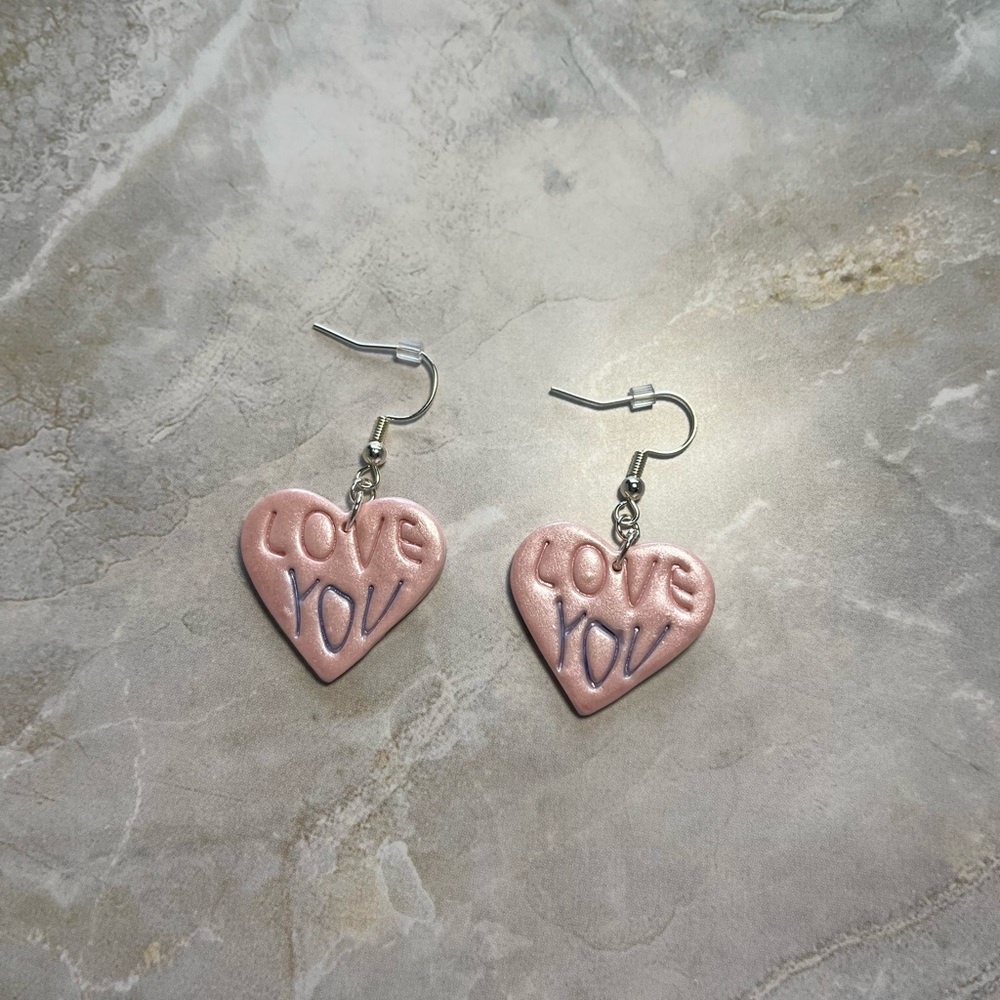Heart earrings.
